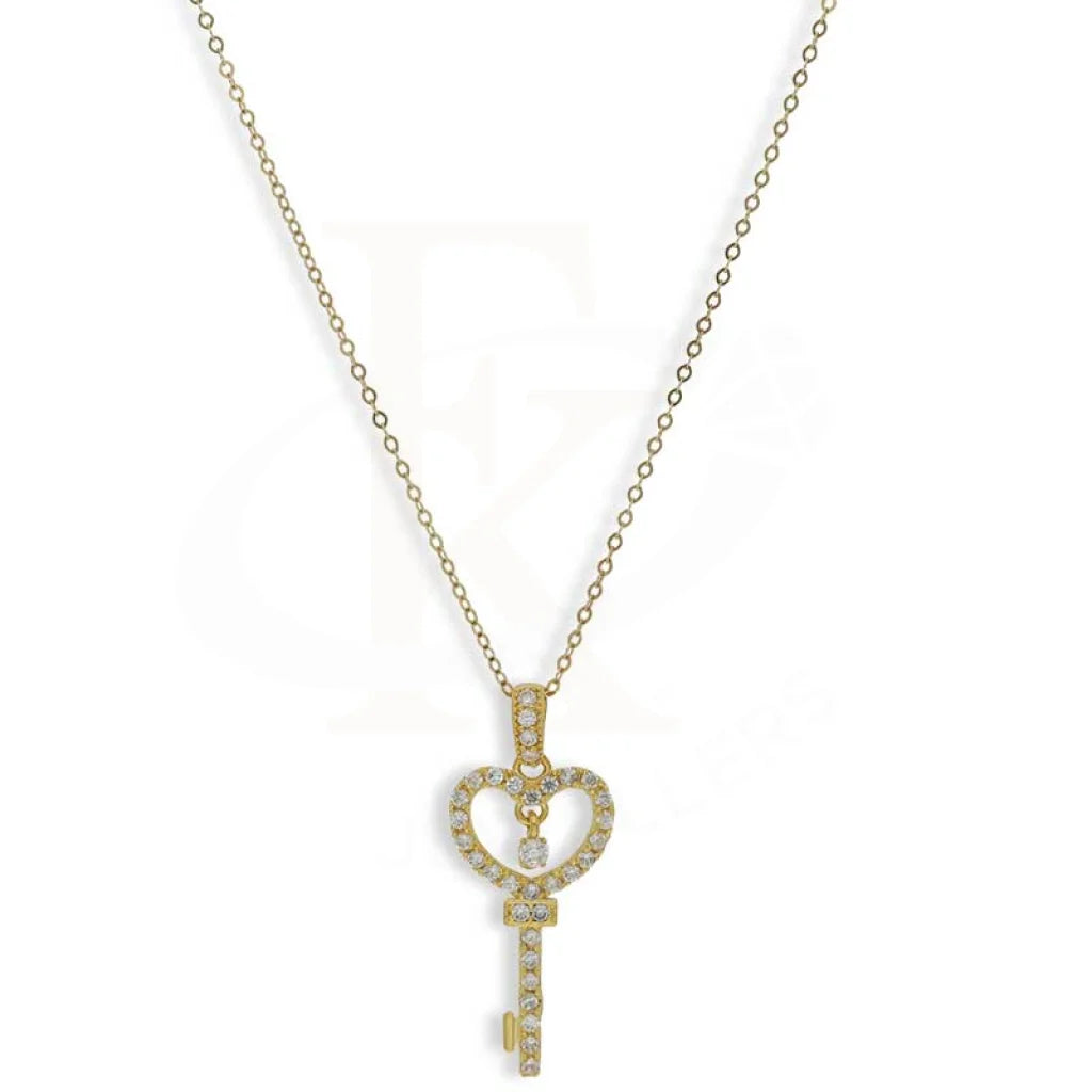 Gold Necklace (Chain With Heart Key Pendant) 18Kt - Fkjnkl18K3153 Necklaces