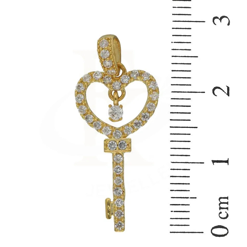 Gold Necklace (Chain With Heart Key Pendant) 18Kt - Fkjnkl18K3153 Necklaces