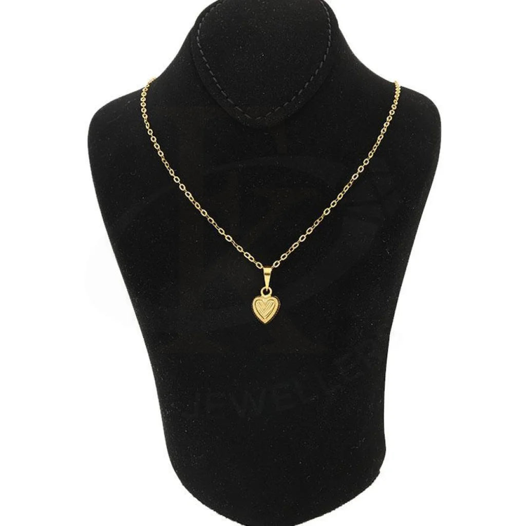 Gold Necklace (Chain With Heart Pendant) 18Kt - Fkjnkl1218 Necklaces