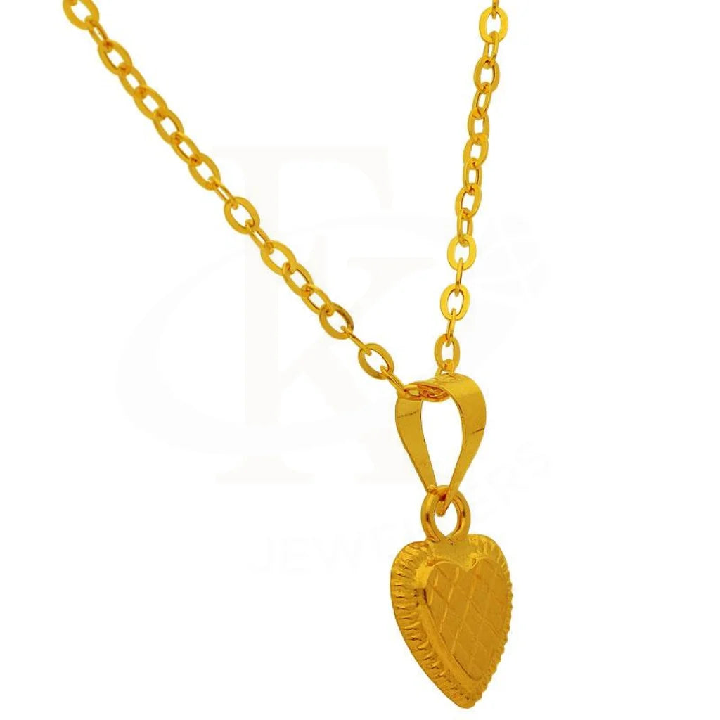 Gold Necklace (Chain With Heart Pendant) 18Kt - Fkjnkl1710 Necklaces