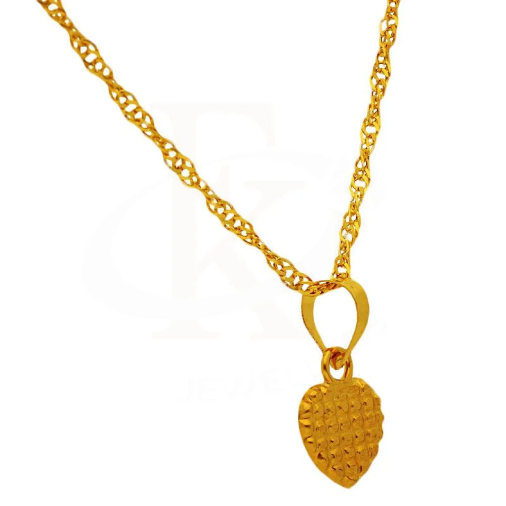 Gold Necklace (Chain With Heart Pendant) 18Kt - Fkjnkl1725 Necklaces