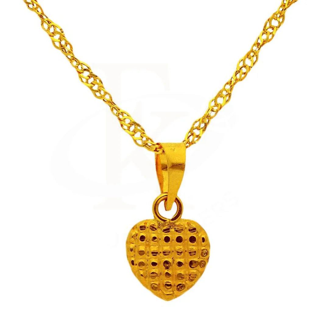 Gold Necklace (Chain With Heart Pendant) 18Kt - Fkjnkl1725 Necklaces