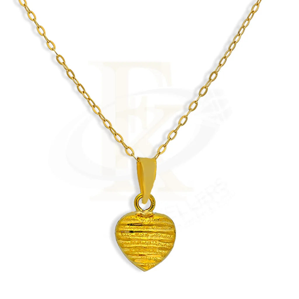 Gold Necklace (Chain With Heart Pendant) 18Kt - Fkjnkl1726 Necklaces