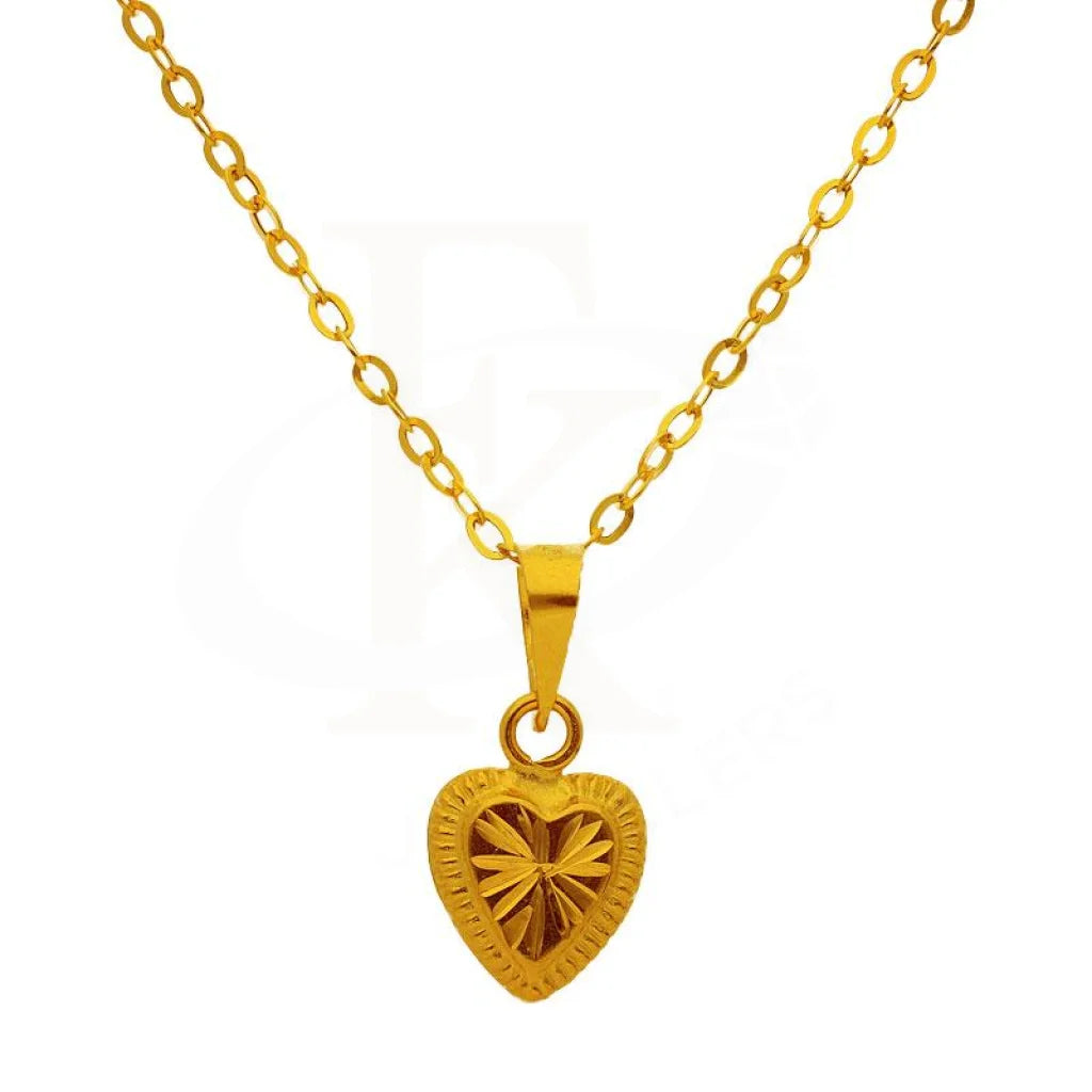 Gold Necklace (Chain With Heart Pendant) 18Kt - Fkjnkl1727 Necklaces