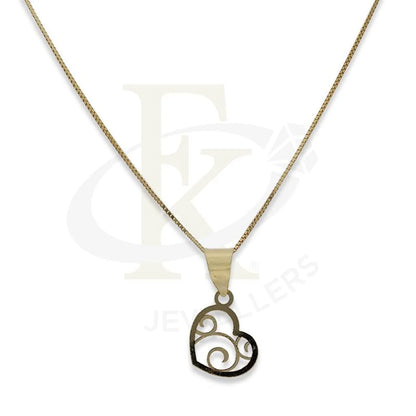 Gold Necklace (Chain With Heart Pendant) 18Kt - Fkjnkl18K2300 Necklaces