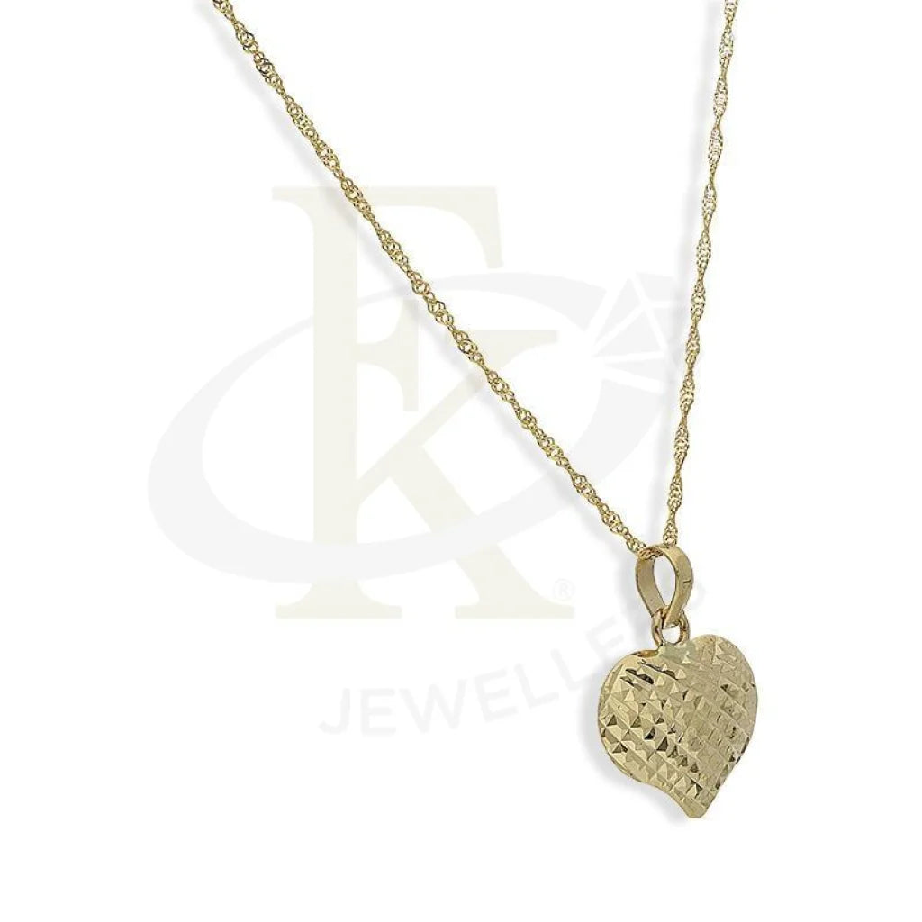 Gold Necklace (Chain With Heart Pendant) 18K - Fkjnkl18K2602 Necklaces