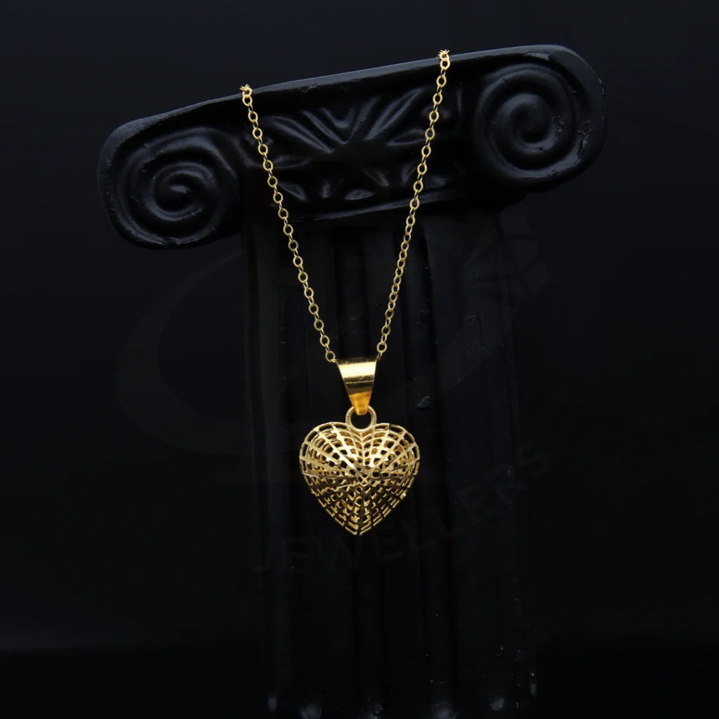 Gold Classic Heart Shaped Necklace 21Kt - Fkjnkl21Km8206 Necklaces