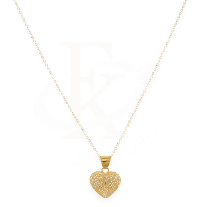 Gold Classic Heart Shaped Necklace 21Kt - Fkjnkl21Km8206 Necklaces