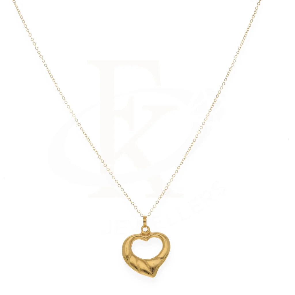 Gold Classic Heart Shaped Necklace 21Kt - Fkjnkl21Km8208 Necklaces