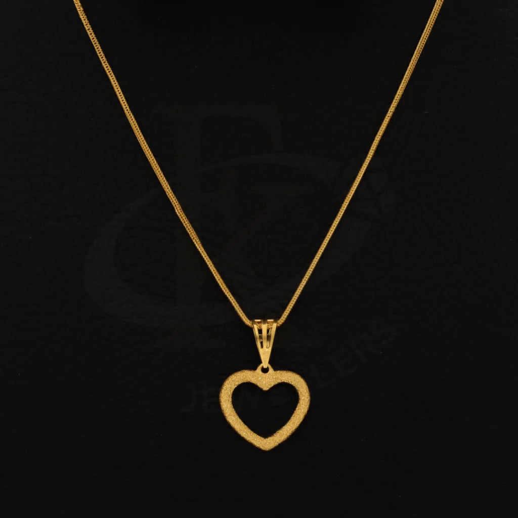 Gold Necklace (Chain With Heart Pendant) 21Kt - Fkjnkl21Km8429 Necklaces