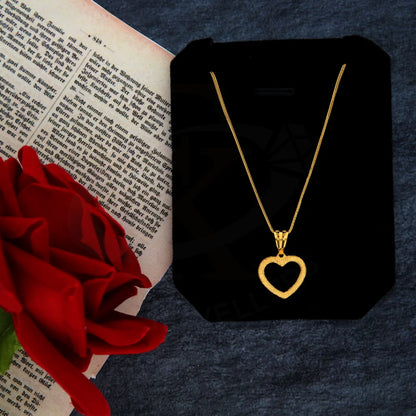 Gold Necklace (Chain With Heart Pendant) 21Kt - Fkjnkl21Km8429 Necklaces