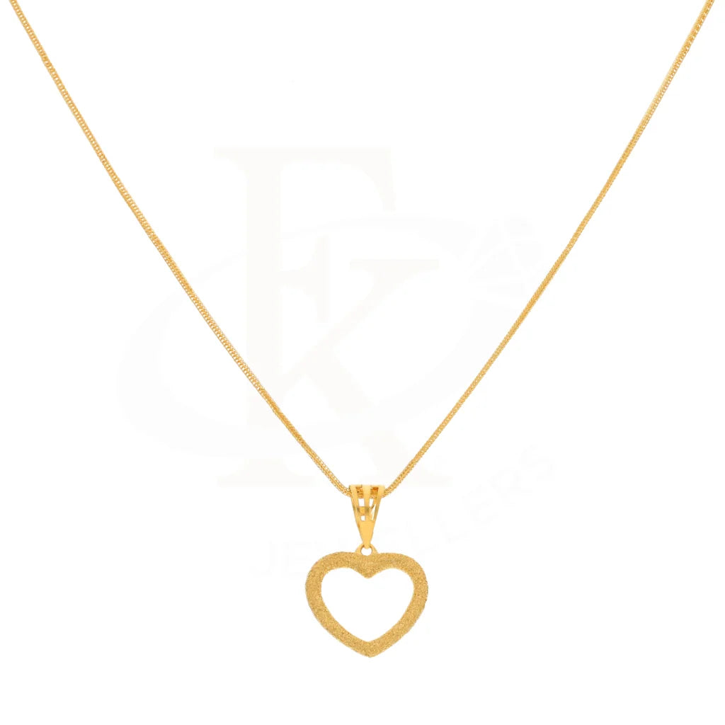 Gold Necklace (Chain With Heart Pendant) 21Kt - Fkjnkl21Km8429 Necklaces