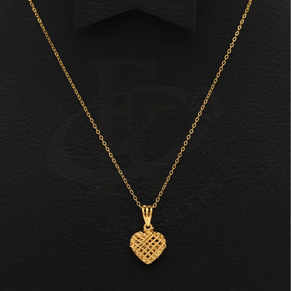 Gold Necklace (Chain With Heart Pendant) 21Kt - Fkjnkl21Km8663 Necklaces