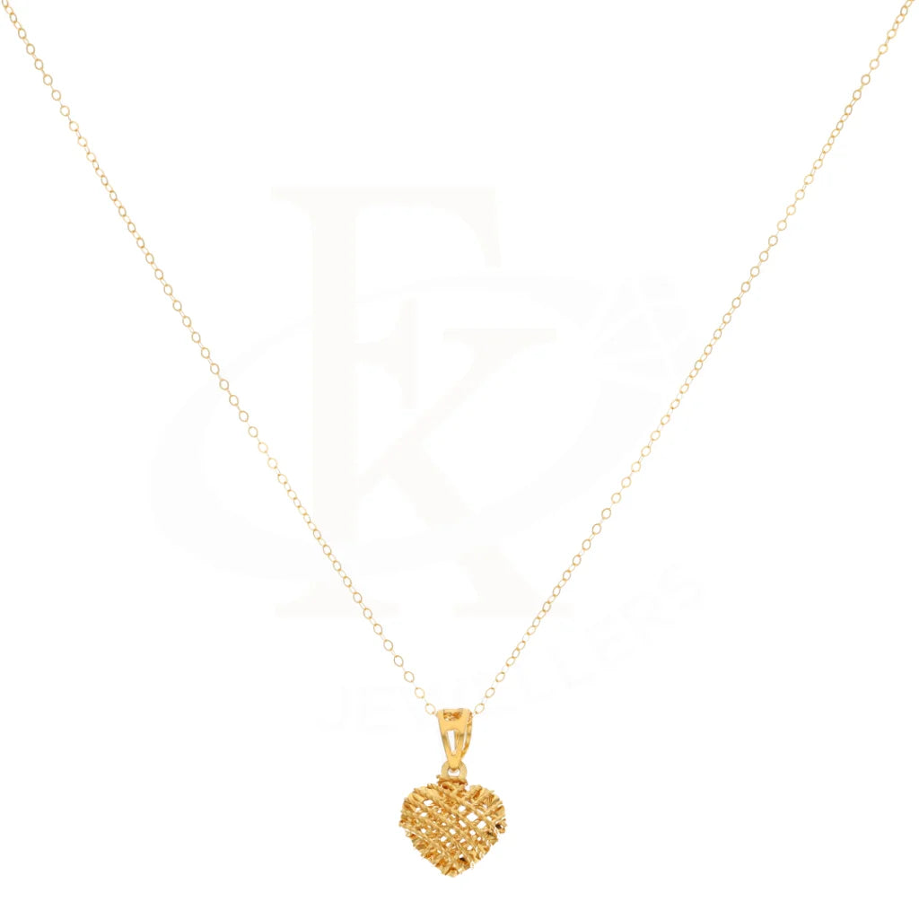 Gold Necklace (Chain With Heart Pendant) 21Kt - Fkjnkl21Km8663 Necklaces