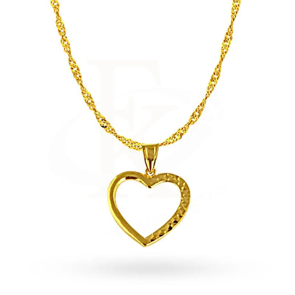 Gold Necklace (Chain With Heart Pendant) 22Kt - Fkjnkl1659 Necklaces