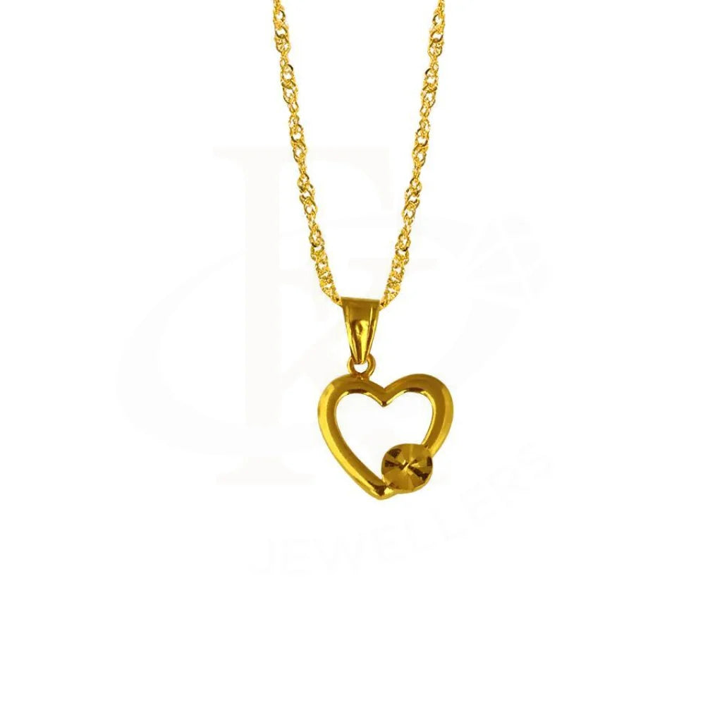 Gold Necklace (Chain With Heart Pendant) 22Kt - Fkjnkl1661 Necklaces