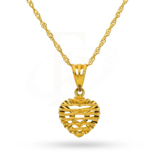 Gold Necklace (Chain With Heart Pendant) 22Kt - Fkjnkl22K2065 Necklaces