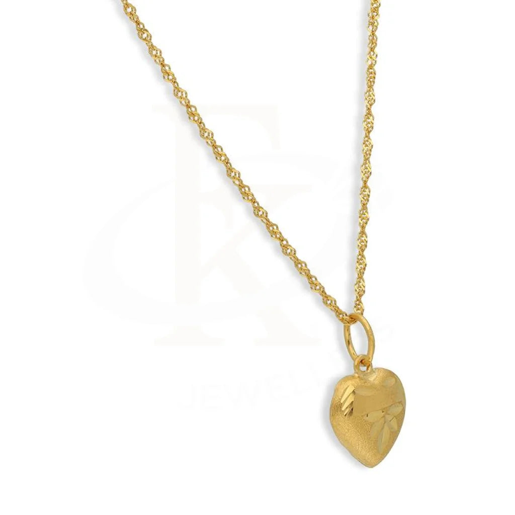 Gold Necklace (Chain With Heart Pendant) 22Kt - Fkjnkl22K2688 Necklaces