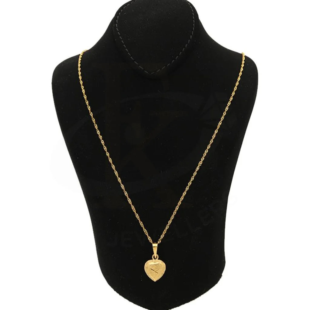 Gold Necklace (Chain With Heart Pendant) 22Kt - Fkjnkl22K2689 Necklaces