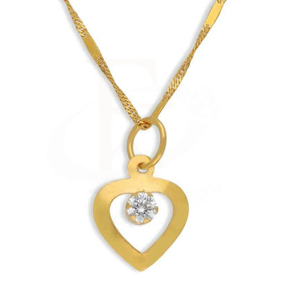 Gold Necklace (Chain With Heart Pendant) 22Kt - Fkjnkl22K3038 Necklaces