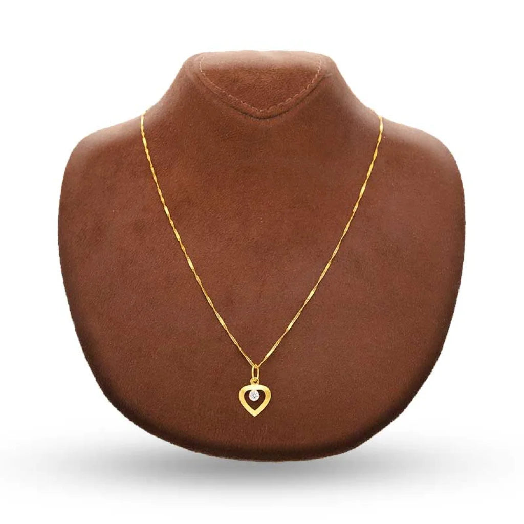 Gold Necklace (Chain With Heart Pendant) 22Kt - Fkjnkl22K3038 Necklaces