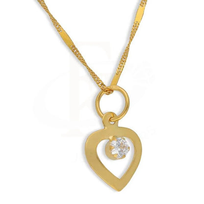 Gold Necklace (Chain With Heart Pendant) 22Kt - Fkjnkl22K3038 Necklaces