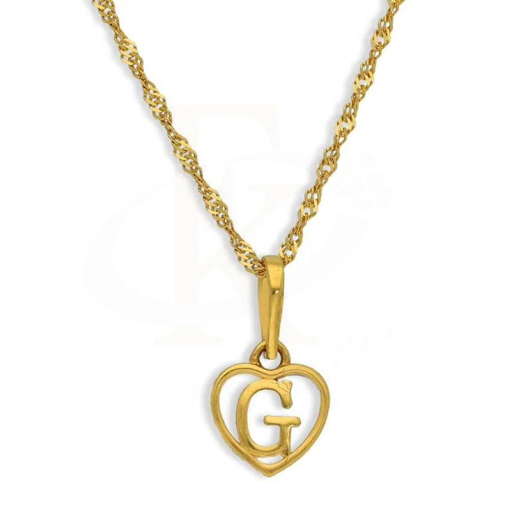 Gold Necklace (Chain With Heart Shaped Alphabet Pendant) 22Kt - Fkjnkl22K2735 G / 2.320 Grams