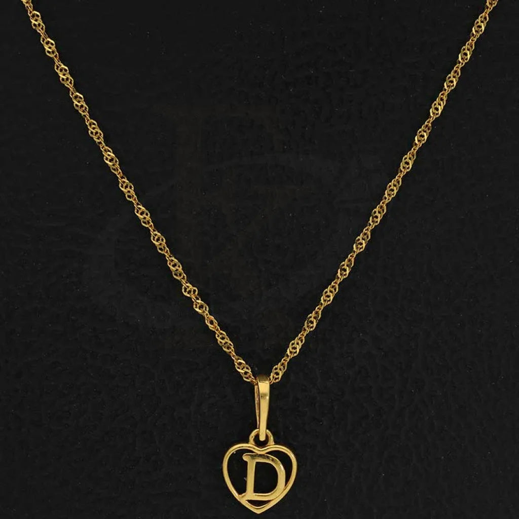 Gold Necklace (Chain With Heart Shaped Alphabet Pendant) 22Kt - Fkjnkl22K2735 Necklaces