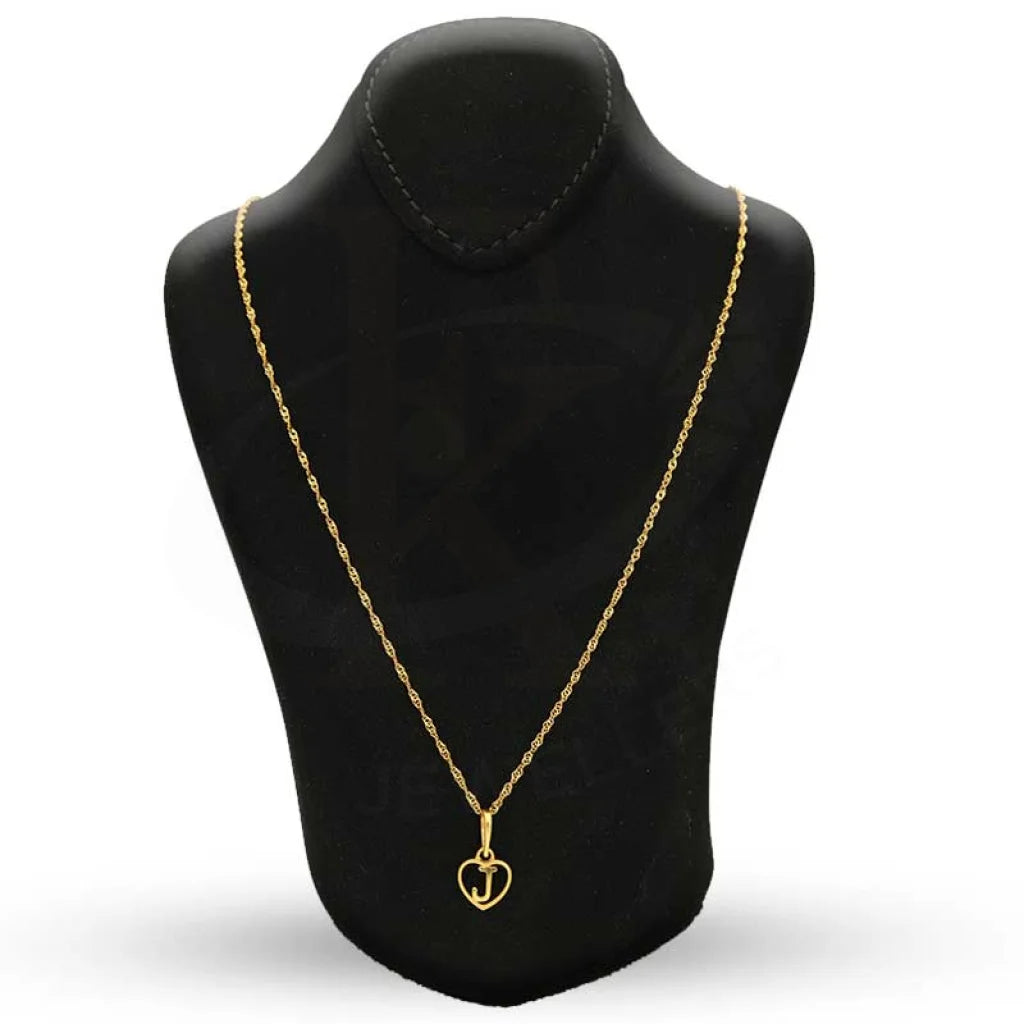 Gold Necklace (Chain With Heart Shaped Alphabet Pendant) 22Kt - Fkjnkl22K2735 Necklaces