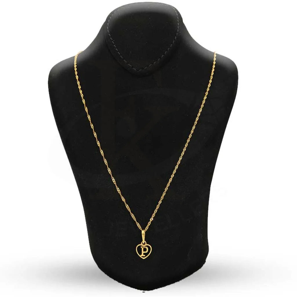 Gold Necklace (Chain With Heart Shaped Alphabet Pendant) 22Kt - Fkjnkl22K2735 Necklaces