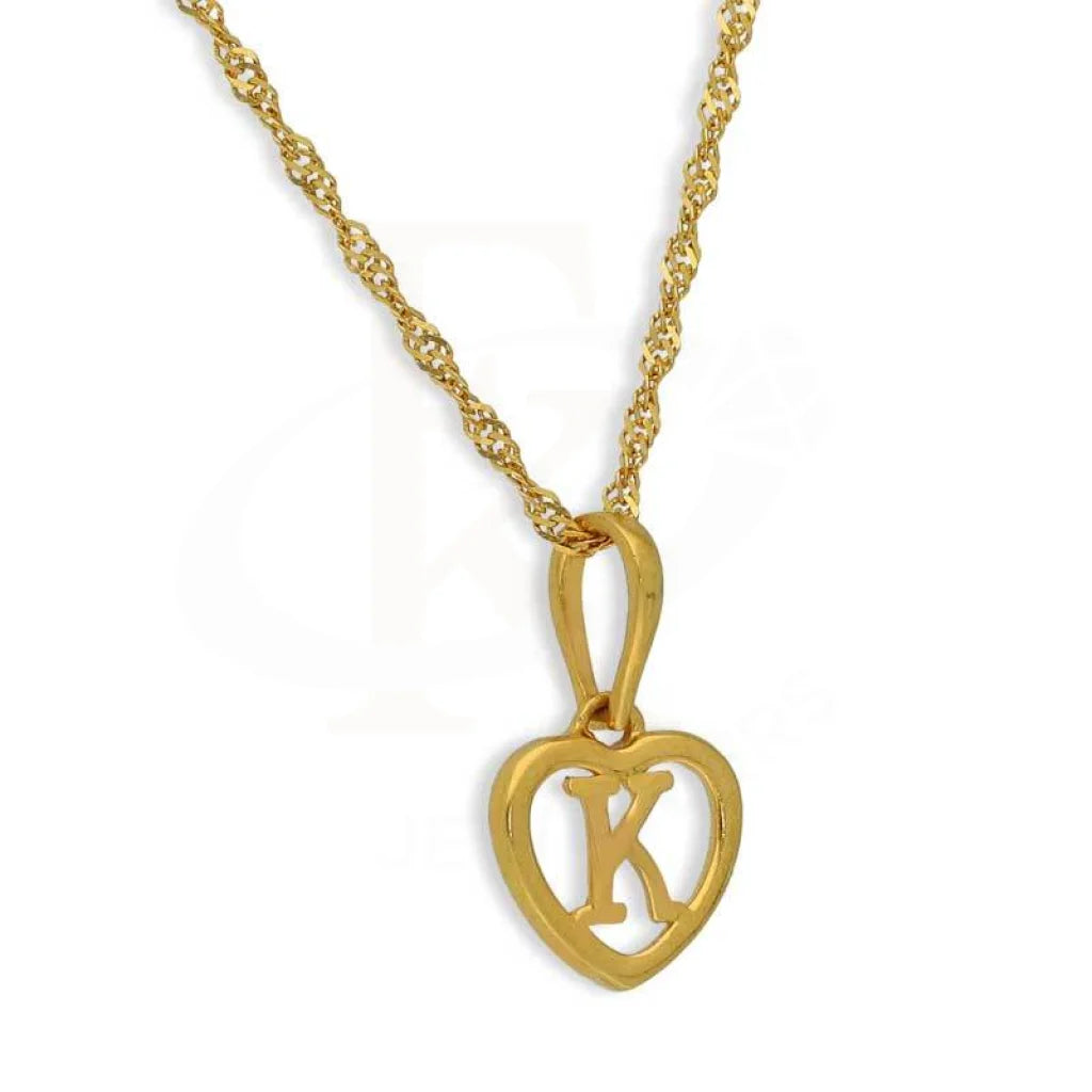 Gold Necklace (Chain With Heart Shaped Alphabet Pendant) 22Kt - Fkjnkl22K2735 Necklaces