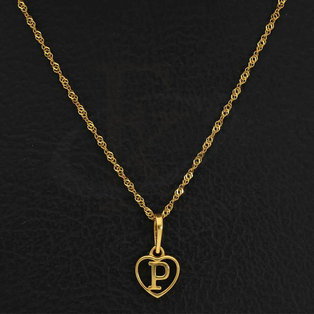 Gold Necklace (Chain With Heart Shaped Alphabet Pendant) 22Kt - Fkjnkl22K2735 Necklaces