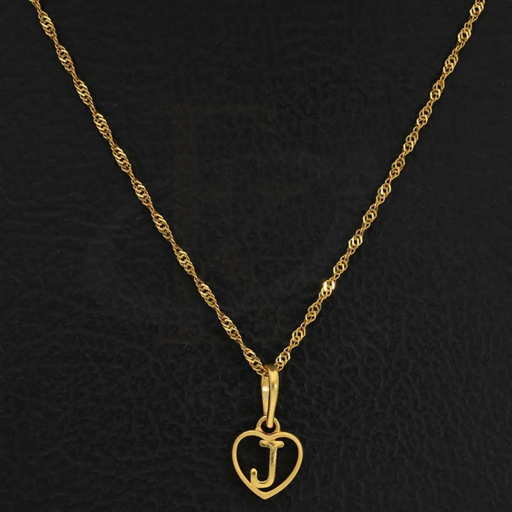 Gold Necklace (Chain With Heart Shaped Alphabet Pendant) 22Kt - Fkjnkl22K2735 Necklaces