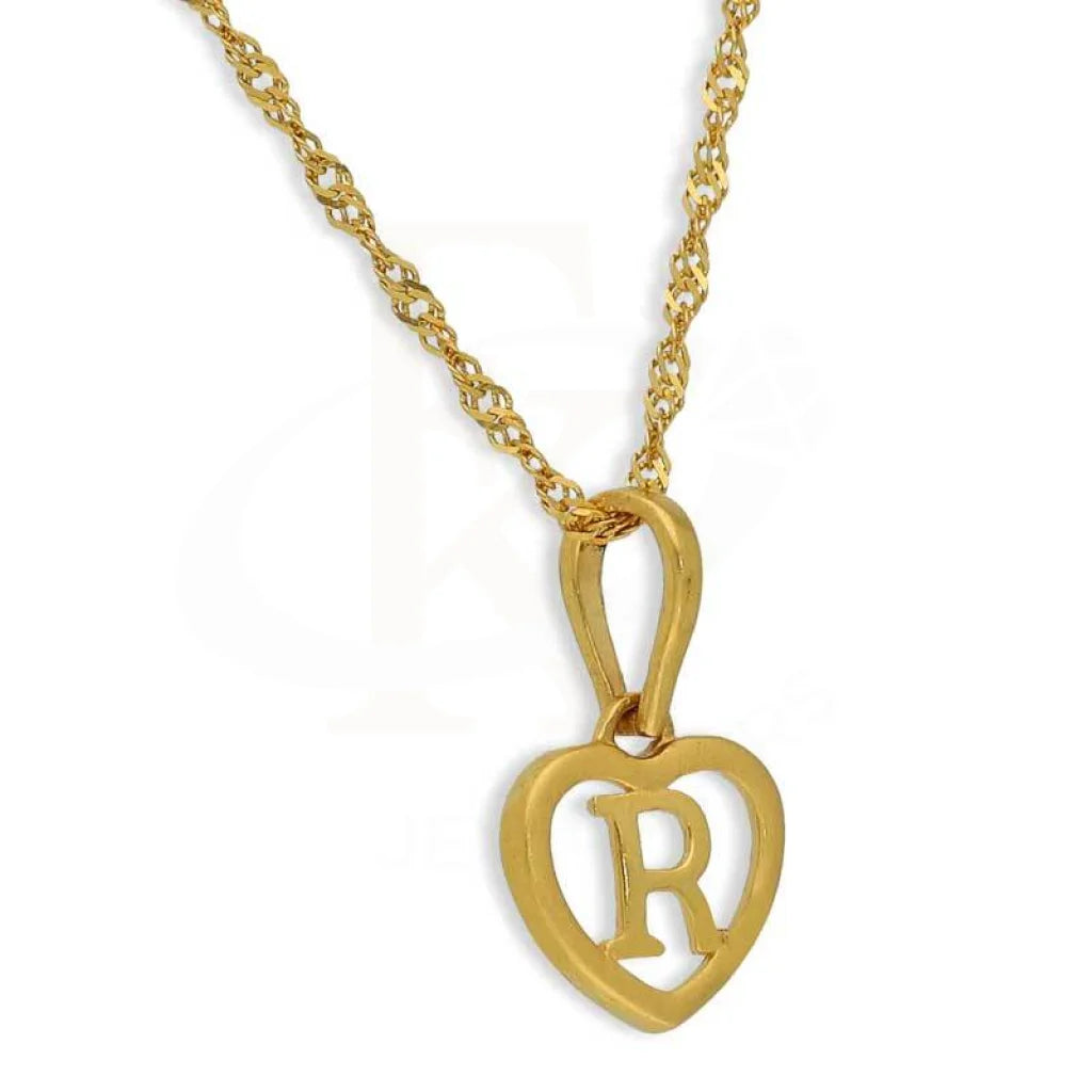 Gold Necklace (Chain With Heart Shaped Alphabet Pendant) 22Kt - Fkjnkl22K2735 Necklaces