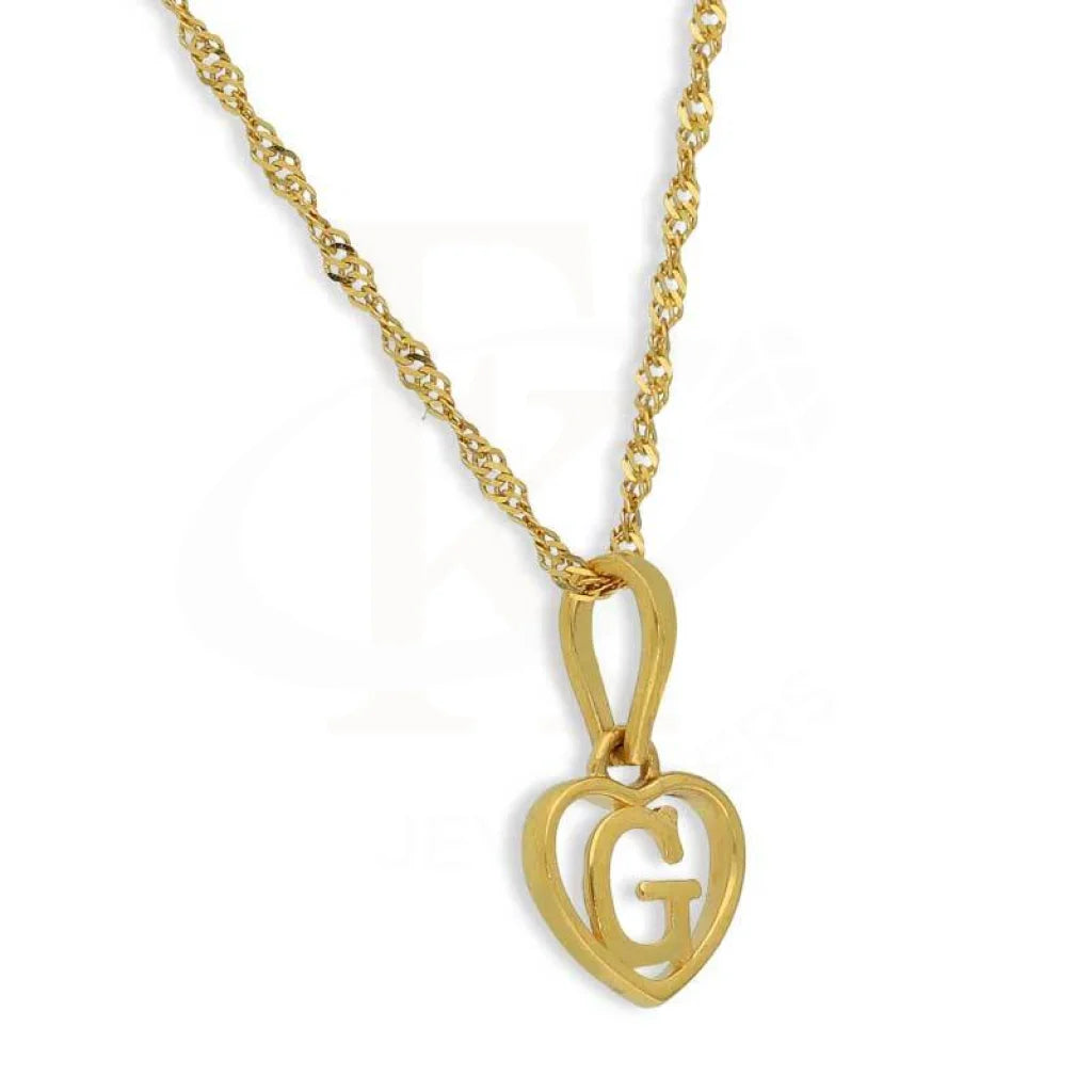 Gold Necklace (Chain With Heart Shaped Alphabet Pendant) 22Kt - Fkjnkl22K2735 Necklaces