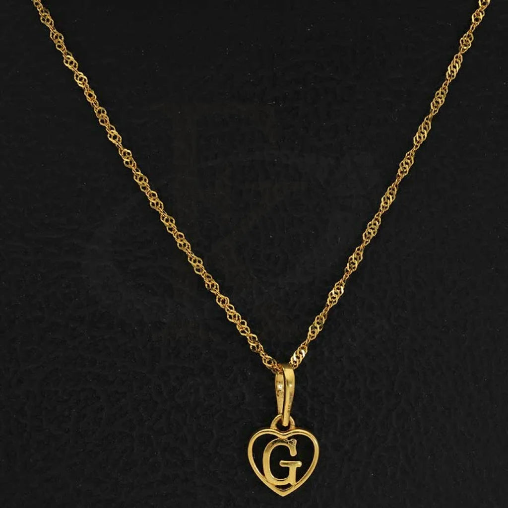 Gold Necklace (Chain With Heart Shaped Alphabet Pendant) 22Kt - Fkjnkl22K2735 Necklaces