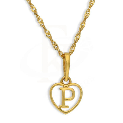 Gold Necklace (Chain With Heart Shaped Alphabet Pendant) 22Kt - Fkjnkl22K2735 P / 2.230 Grams