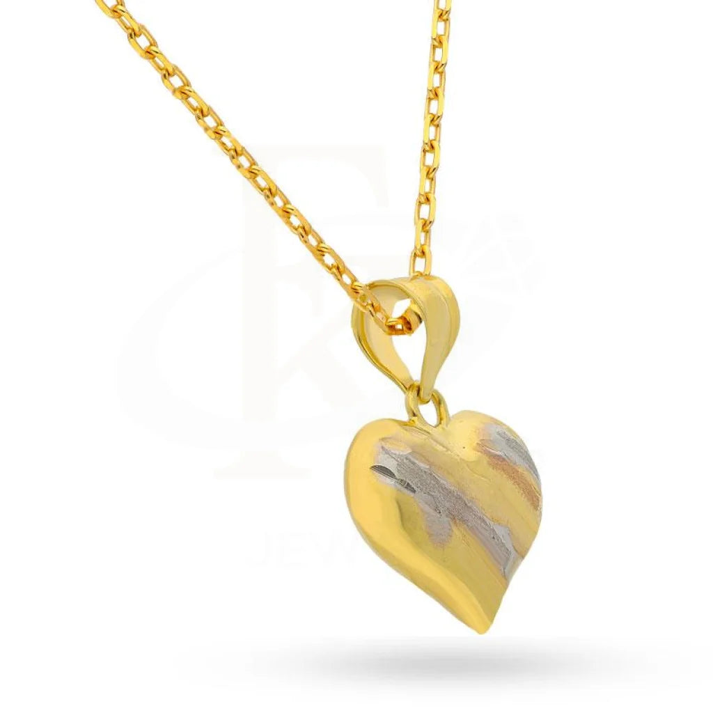 Gold Necklace (Chain With Heart Shaped Pendant) 18Kt - Fkjnkl18K1997 Necklaces