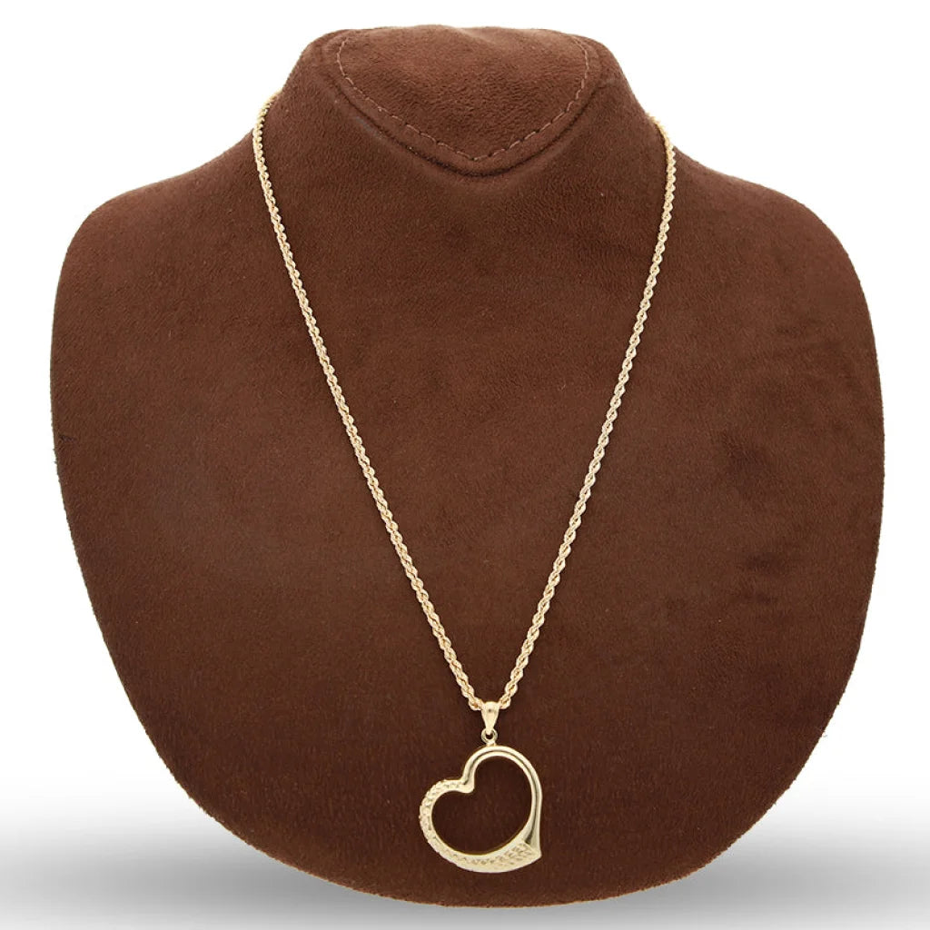 Gold Necklace (Chain With Heart Shaped Pendant) 18Kt - Fkjnkl18K5466 Necklaces