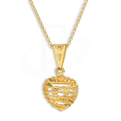 Gold Necklace (Chain With Heart Shaped Pendant) 21Kt - Fkjnkl21K2864 Necklaces