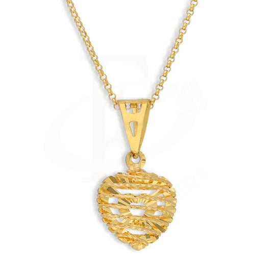 Gold Necklace (Chain With Heart Shaped Pendant) 21Kt - Fkjnkl21K2864 Necklaces