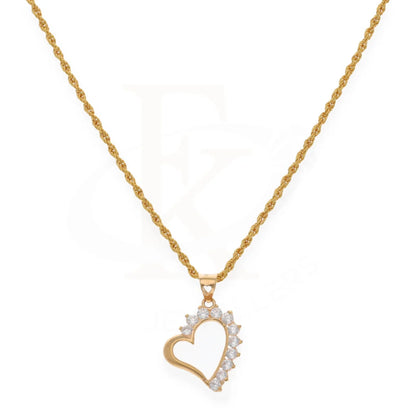 Gold Necklace (Chain With Heart Shaped Pendant 21Kt) - Fkjnkl21K7546 Necklaces