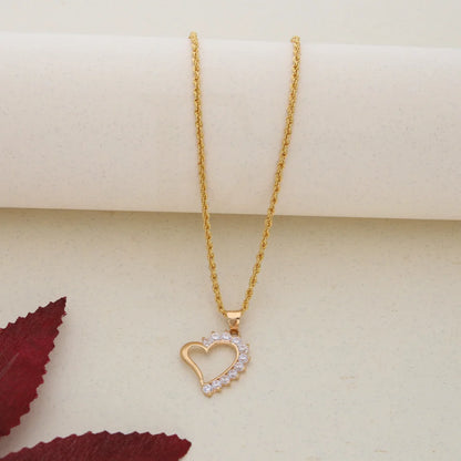 Gold Necklace (Chain With Heart Shaped Pendant 21Kt) - Fkjnkl21K7546 Necklaces