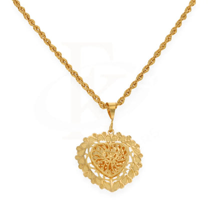 Gold Necklace ( Chain With Heart Shaped Pendant ) 21Kt - Fkjnkl21K7572 Necklaces