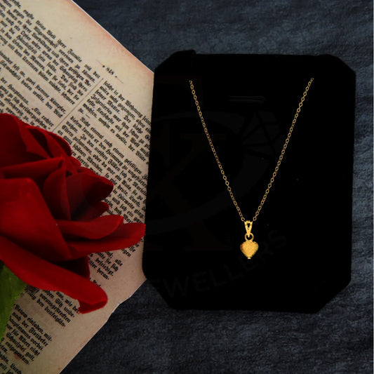 Gold Necklace (Chain With Heart Shaped Pendant) 21Kt - Fkjnkl21Km8404 Necklaces