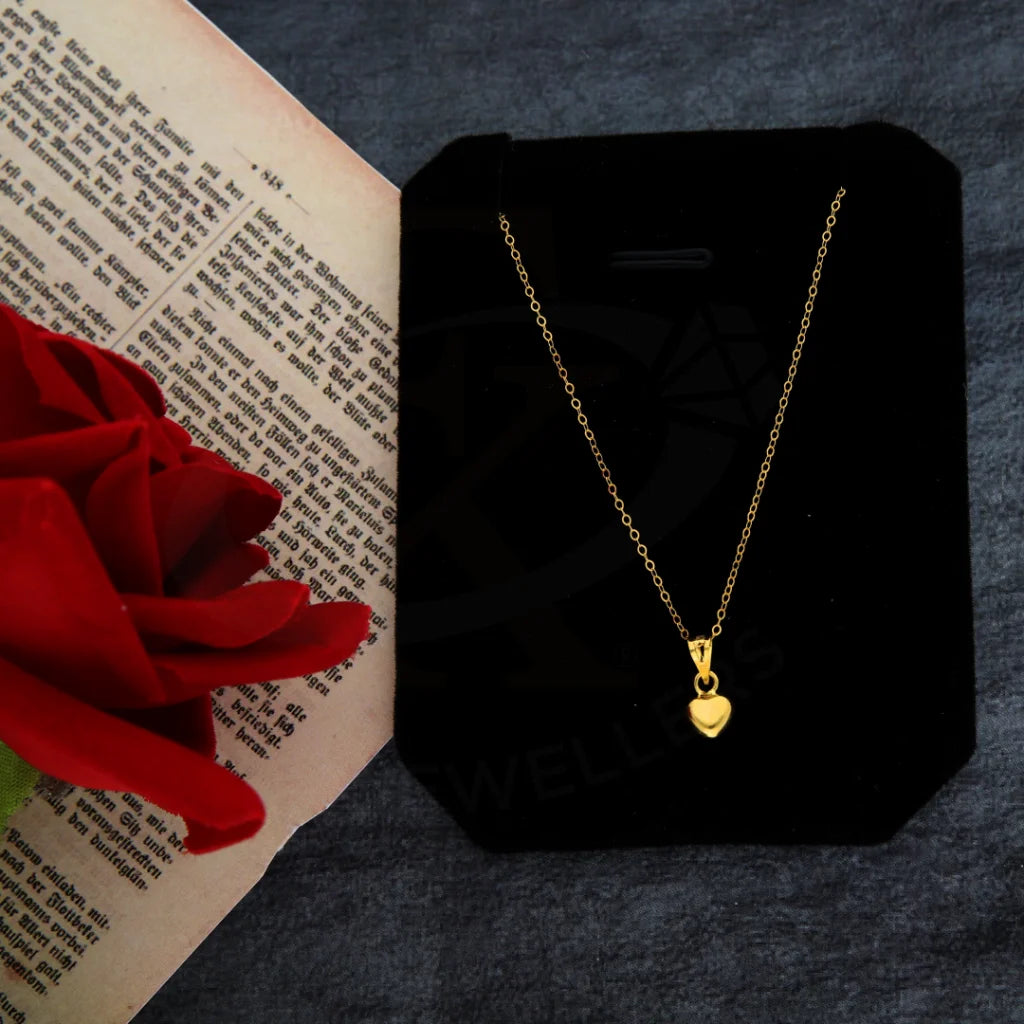 Gold Necklace (Chain With Heart Shaped Pendant) 21Kt - Fkjnkl21Km8405 Necklaces