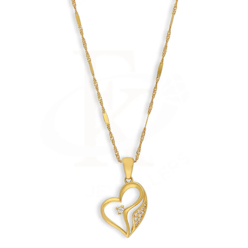 Gold Necklace (Chain With Heart Shaped Pendant) 22Kt - Fkjnkl22K5613 Necklaces