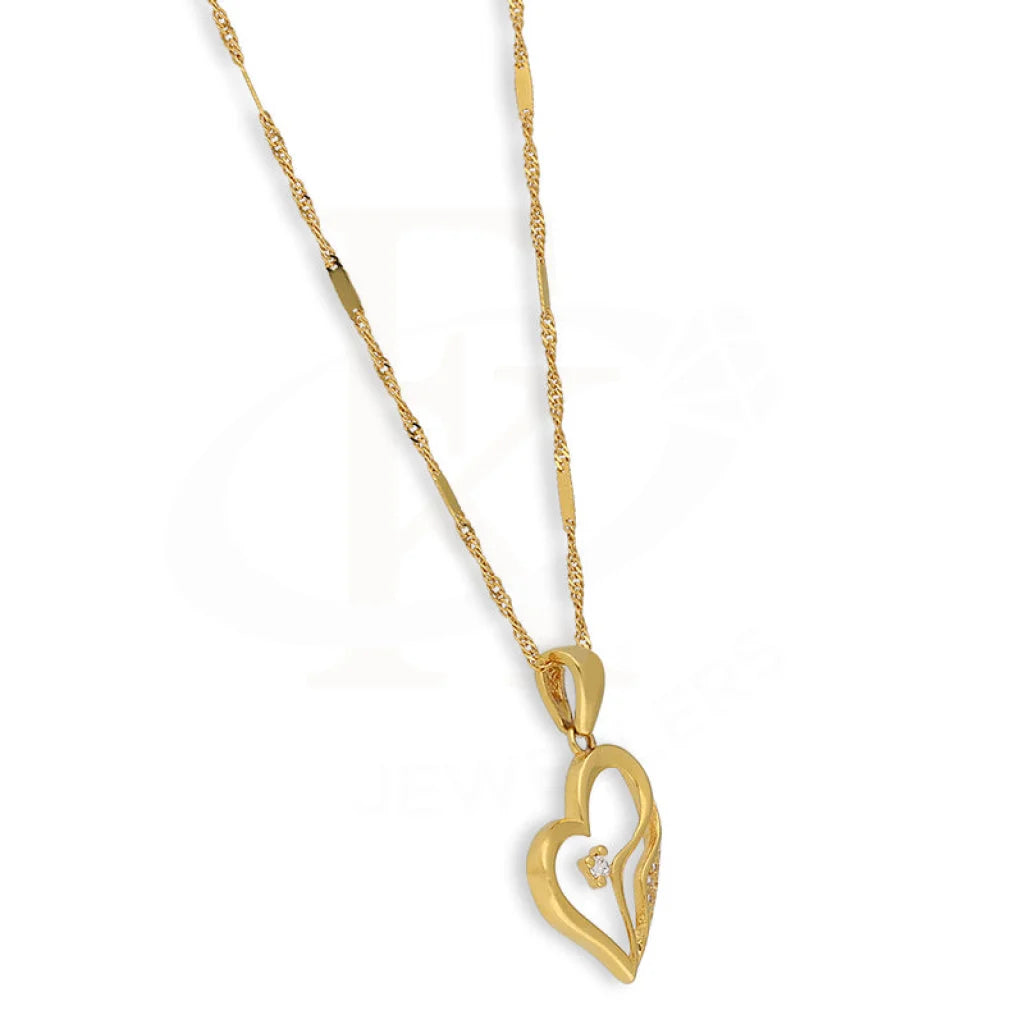 Gold Necklace (Chain With Heart Shaped Pendant) 22Kt - Fkjnkl22K5613 Necklaces
