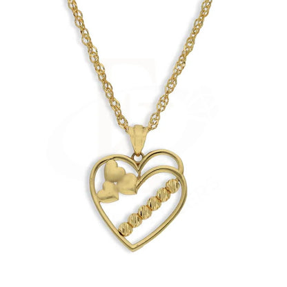 Gold Necklace (Chain With Hearts Pendant) 18Kt - Fkjnkl18K3090 Necklaces