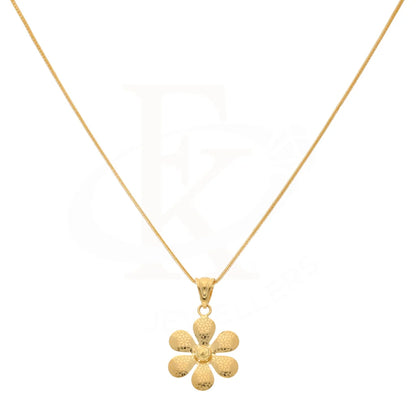 Gold Necklace (Chain With Hollow Flower Pendant) 21Kt - Fkjnkl21Km8531 Necklaces